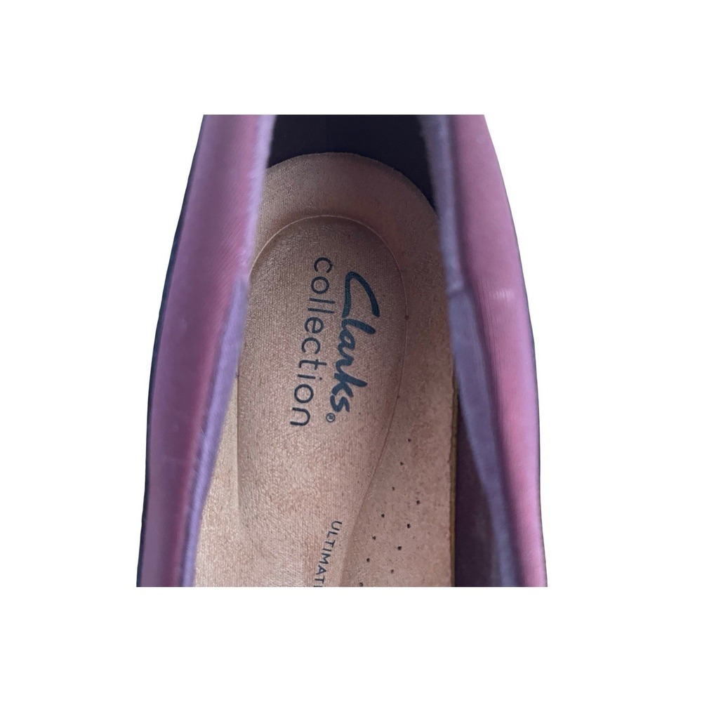 Clarks Collection Women's Suttyn Walk Wedges Wine Leather Size 10 - Picture 6 of 7